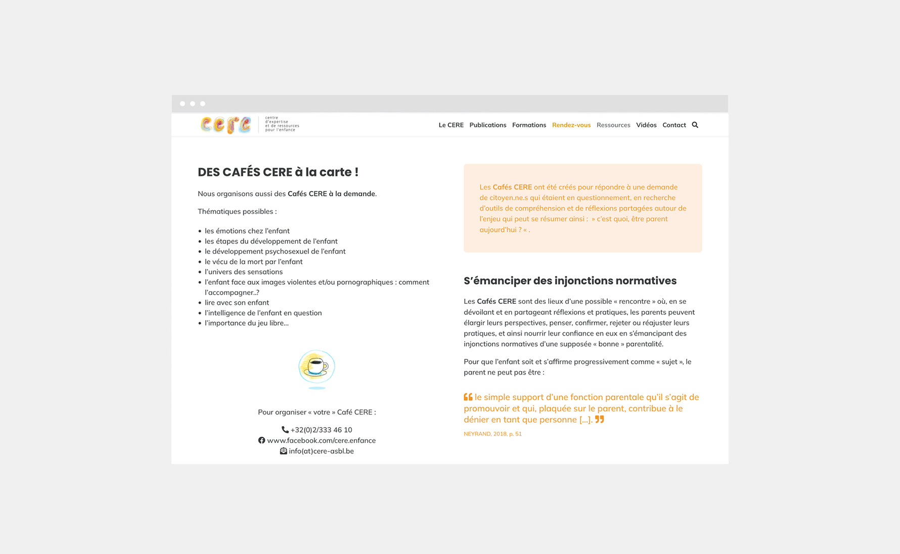 Site Web WordPress Bruxelles pour le Cere asbl