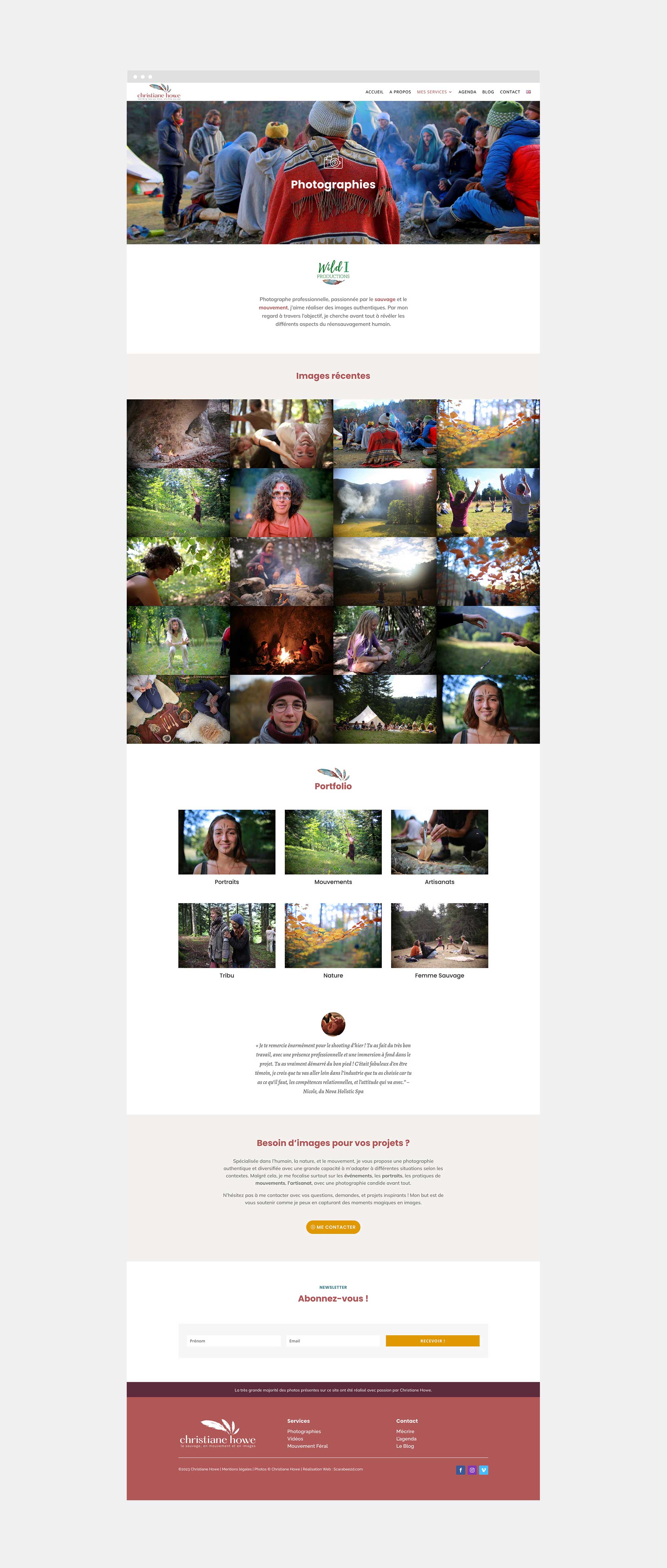 Site Web WordPress pour Christiane Howe